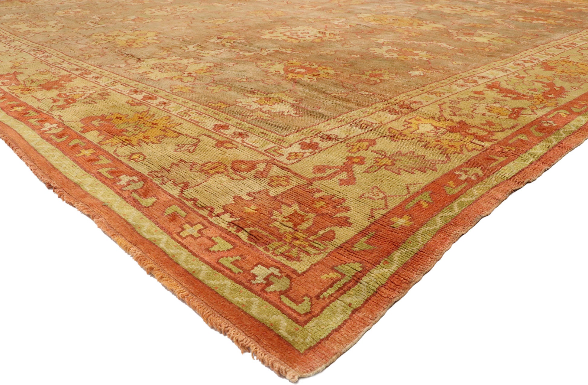 14 x 15 Antique Turkish Oushak Rug 77107