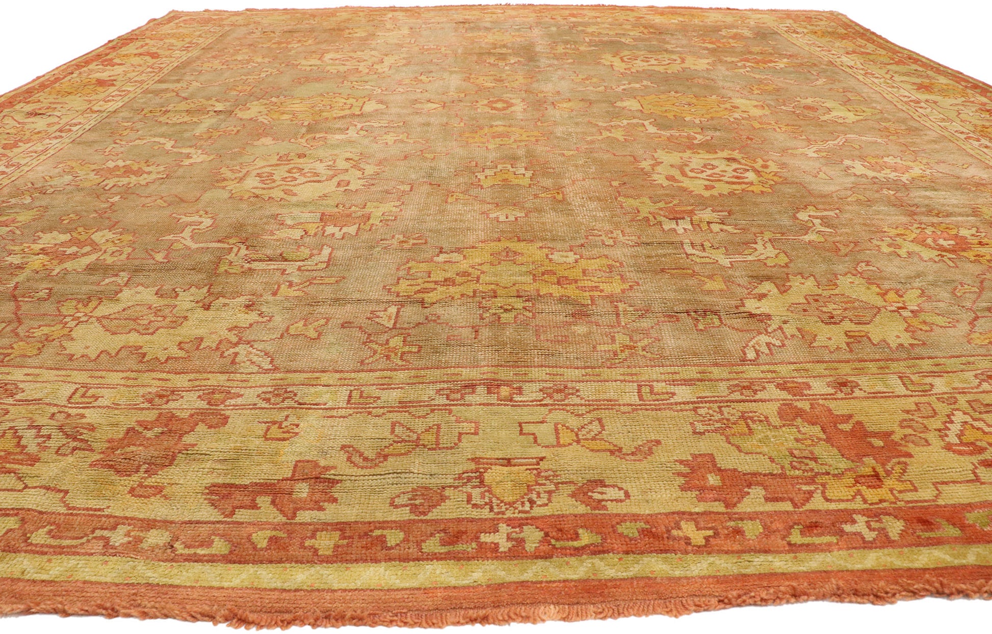 14 x 15 Antique Turkish Oushak Rug 77107