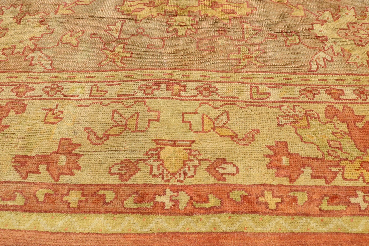 14 x 15 Antique Turkish Oushak Rug 77107