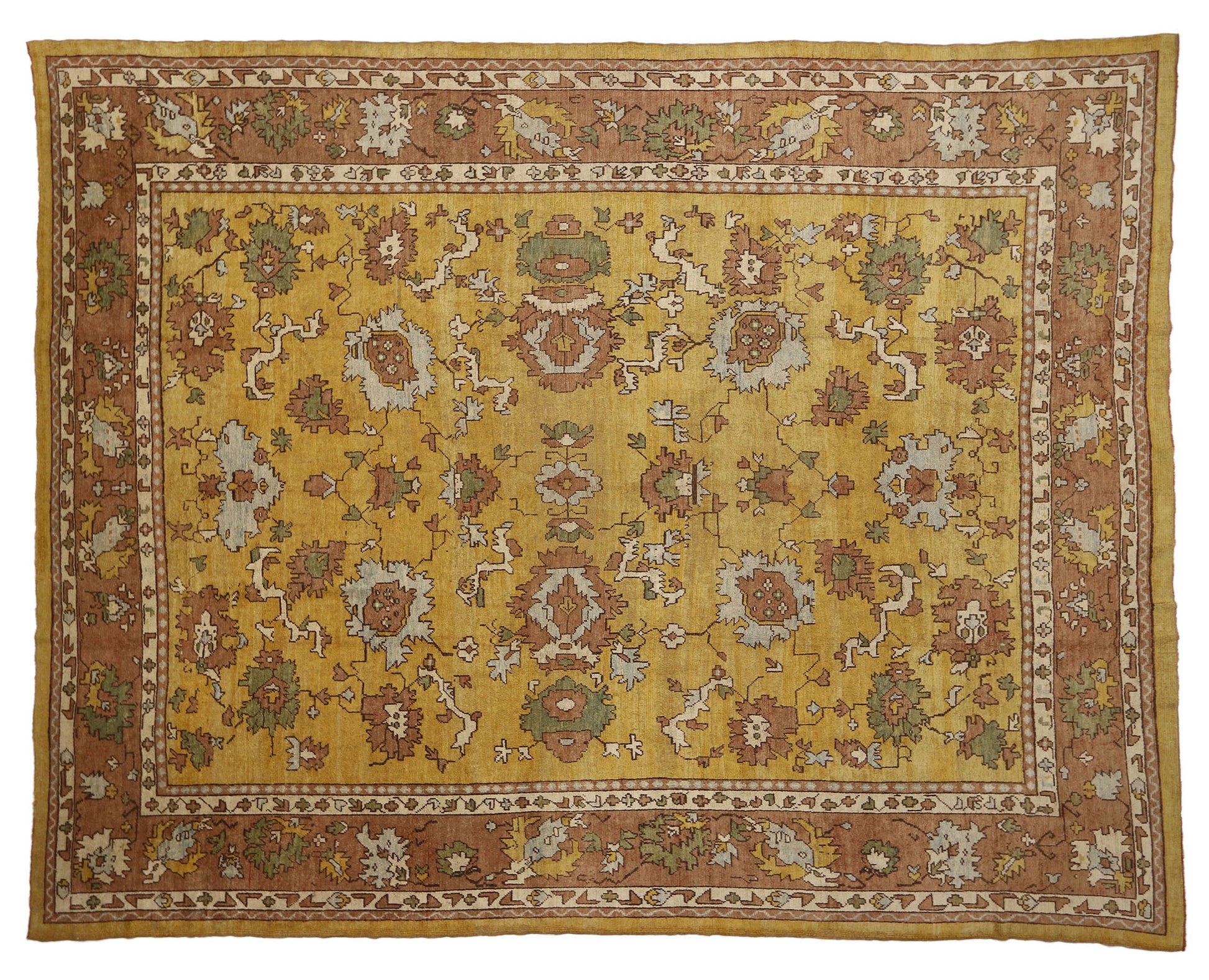13 x 16 Antique Turkish Oushak Rug 77109