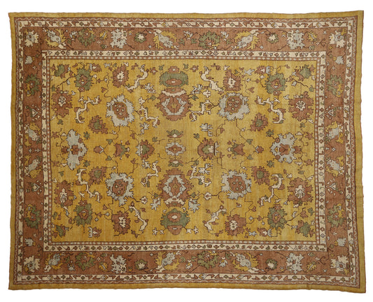 13 x 16 Antique Turkish Oushak Rug 77109