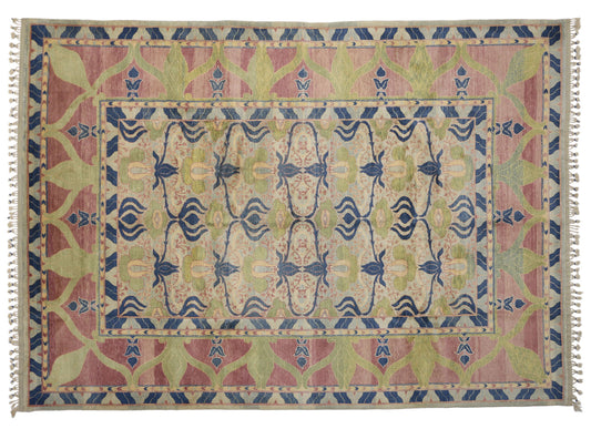 9 x 13 Vintage Turkish Oushak Rug 77112