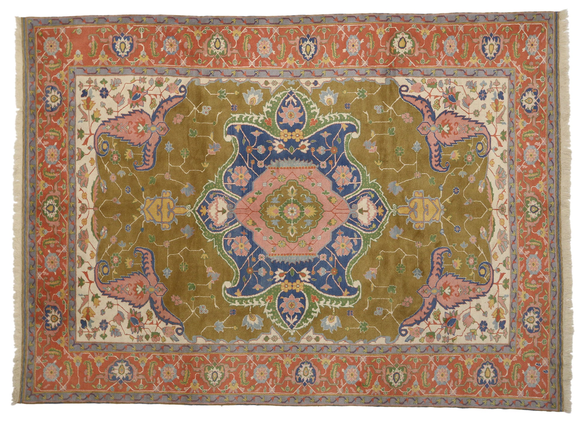 9 x 12 Vintage Turkish Oushak Rug 77115