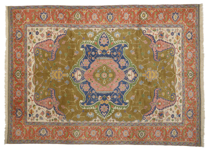 9 x 12 Vintage Turkish Oushak Rug 77115