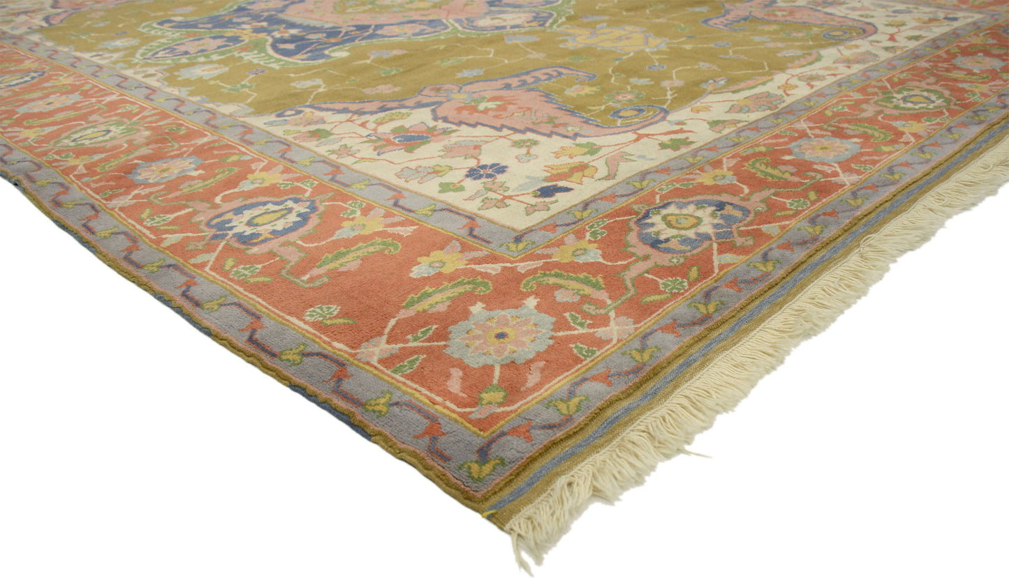 9 x 12 Vintage Turkish Oushak Rug 77115