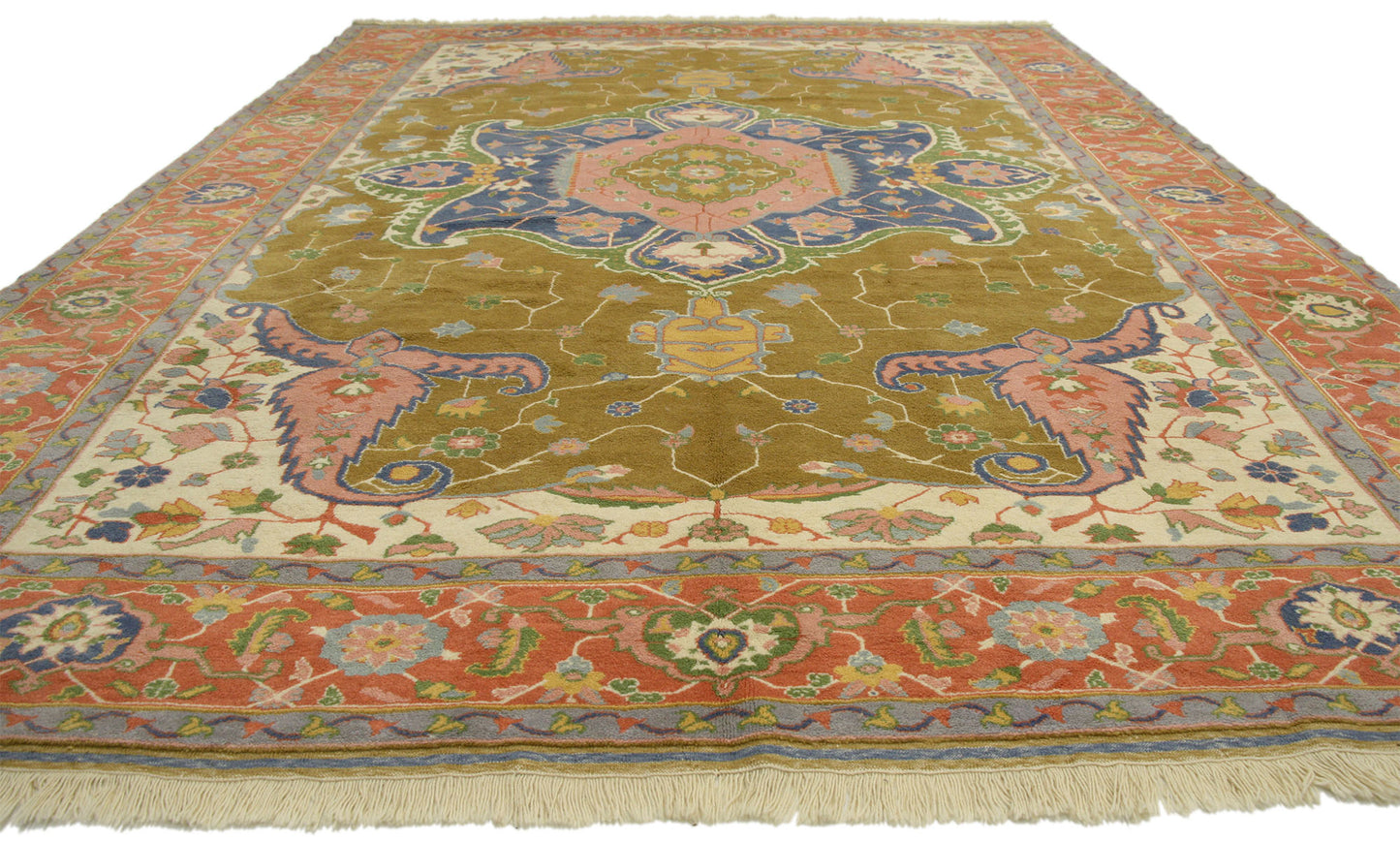 9 x 12 Vintage Turkish Oushak Rug 77115