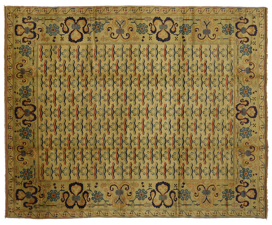 11 x 14 Vintage Turkish Oushak Rug 77119