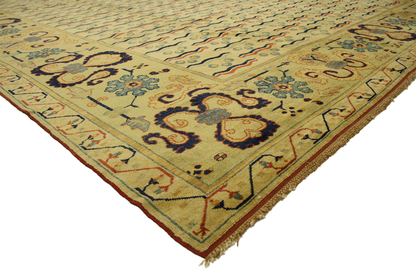 11 x 14 Vintage Turkish Oushak Rug 77119