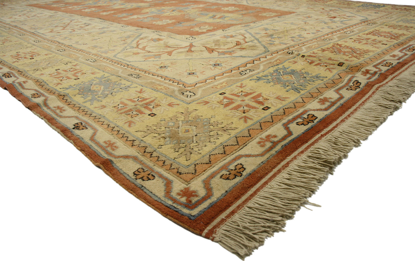 12 x 19 Vintage Turkish Oushak Rug 77123