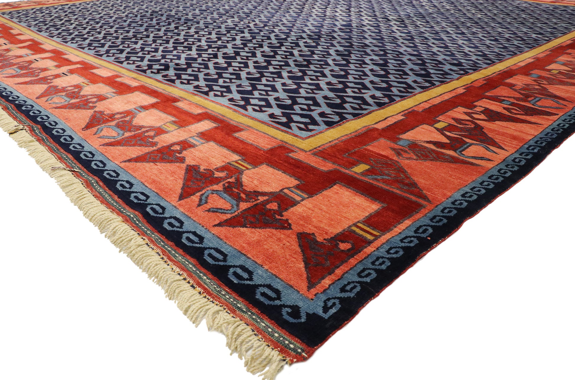 14 x 15 Vintage Turkish Oushak Rug 77124
