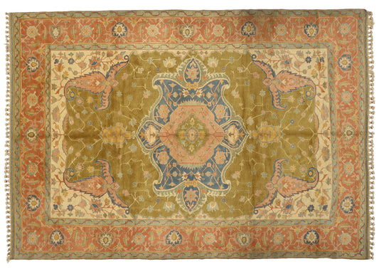 9 x 13 Vintage Turkish Oushak Rug 77127