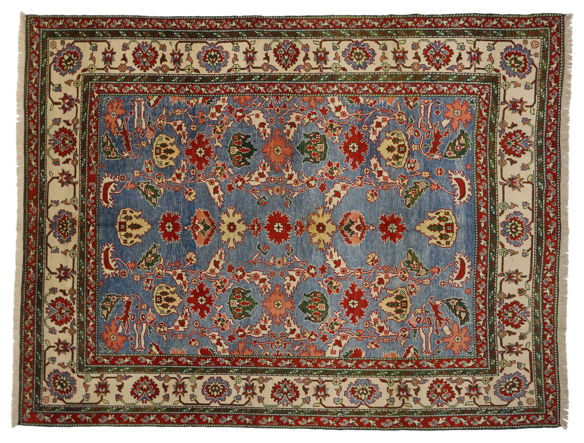 9 x 12 Vintage Turkish Oushak Rug 77134