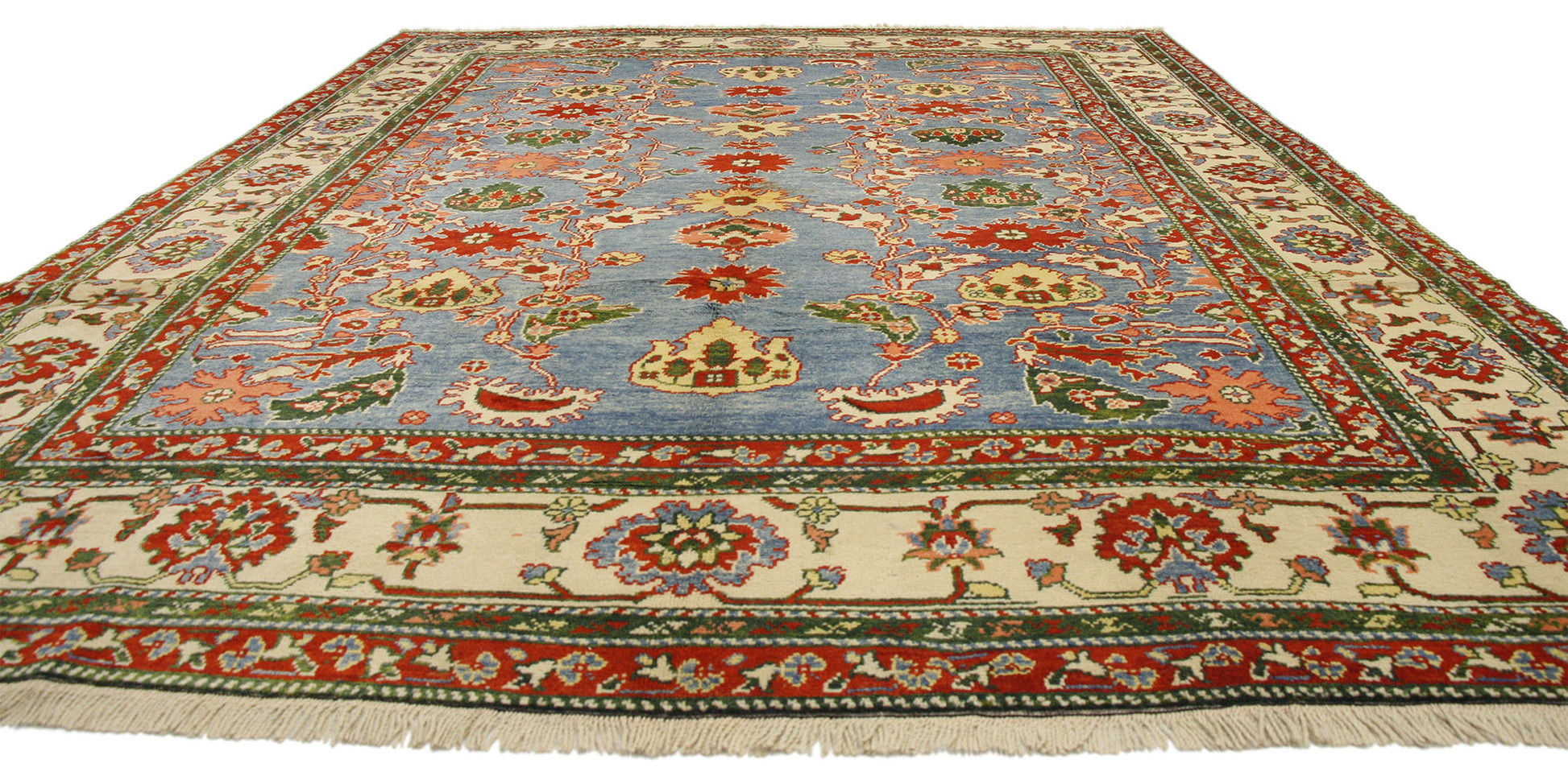 9 x 12 Vintage Turkish Oushak Rug 77134
