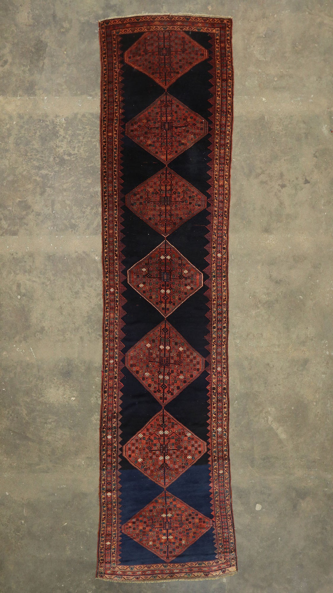 4 x 16 Antique Persian Kurdish Rug 77151