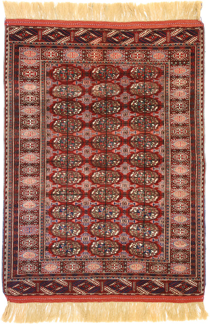 4 x 6 Vintage Turkmenistan Tekke Rug 77157