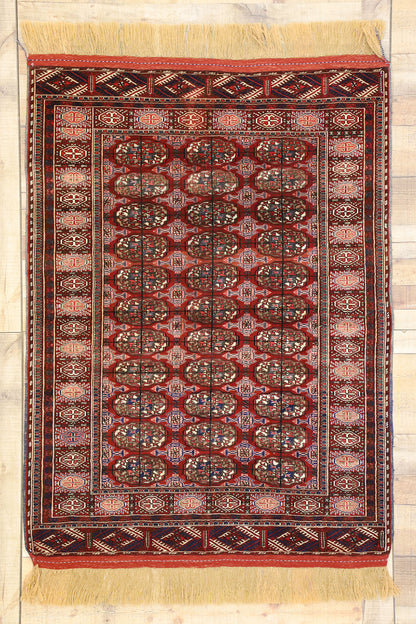 4 x 6 Vintage Turkmenistan Tekke Rug 77157