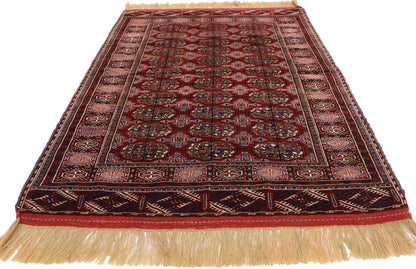 4 x 6 Vintage Turkmenistan Tekke Rug 77157