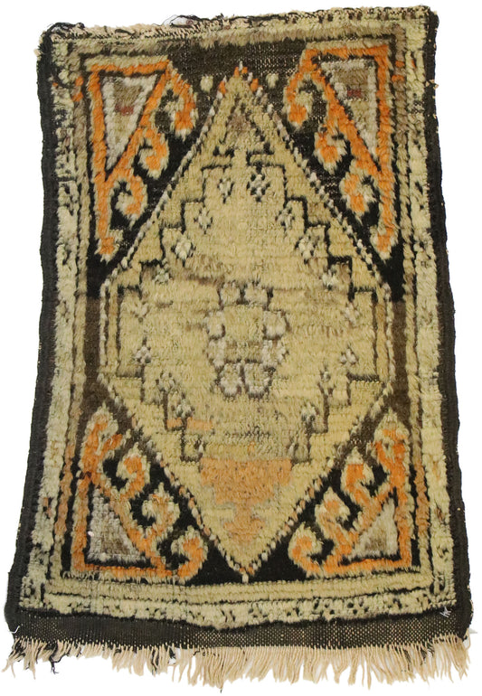 1 x 2 Antique Turkish Oushak Rug 77166