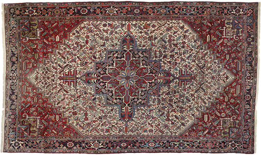 11 x 19 Antique Persian Heriz Rug 77175