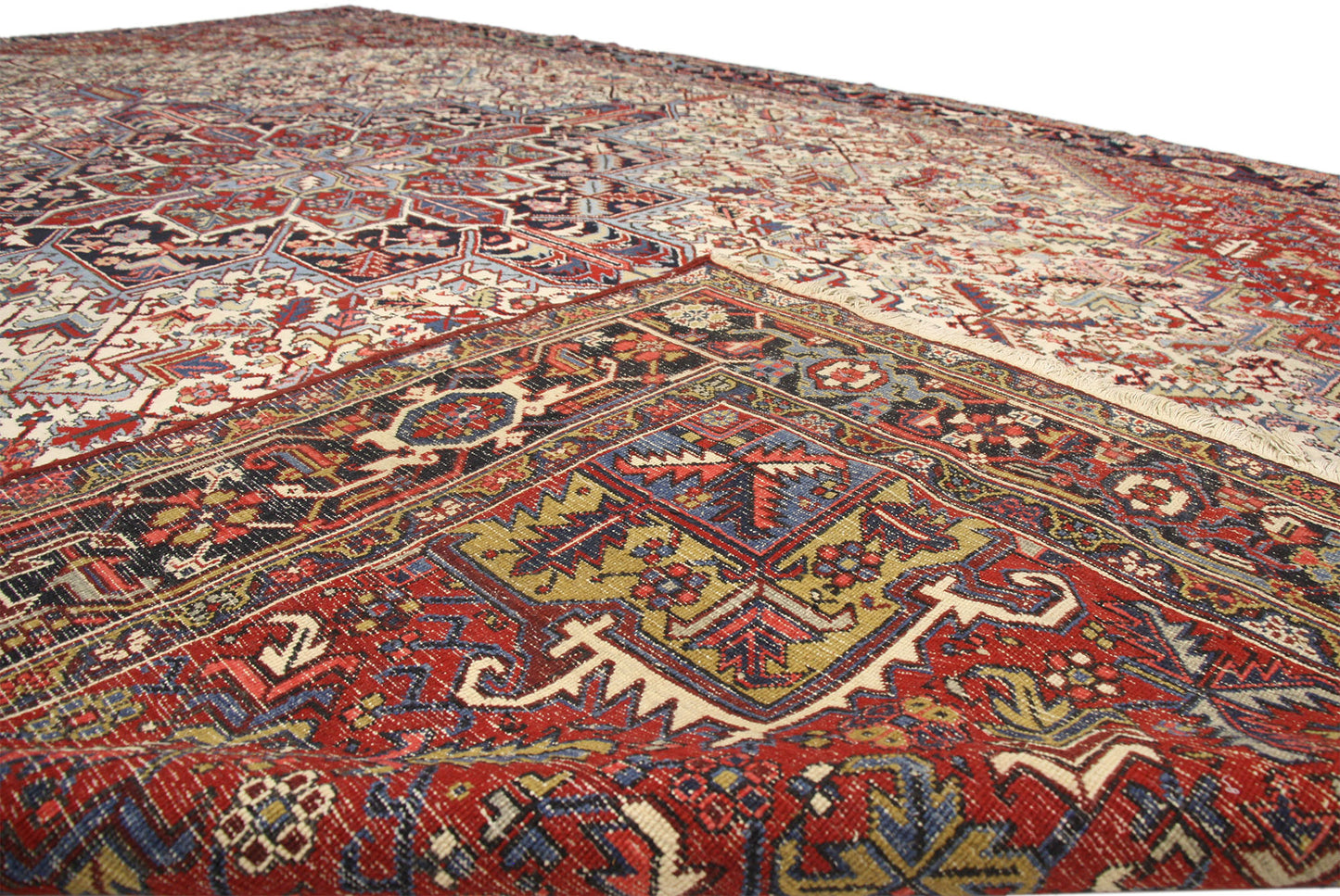 11 x 19 Antique Persian Heriz Rug 77175