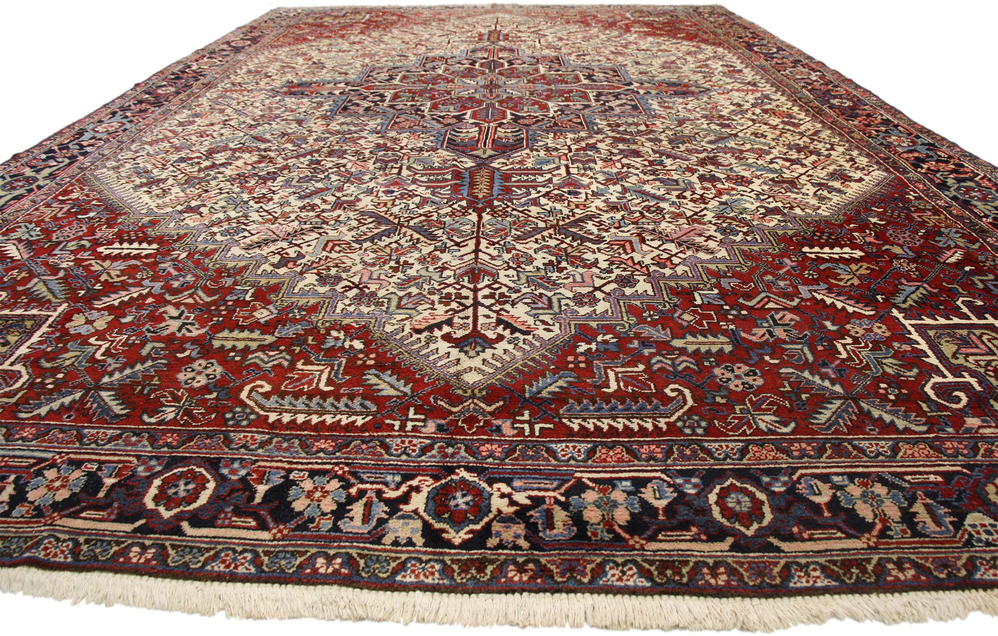 11 x 19 Antique Persian Heriz Rug 77175