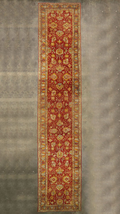 7 x 32 Antique Turkish Oushak Rug 77155