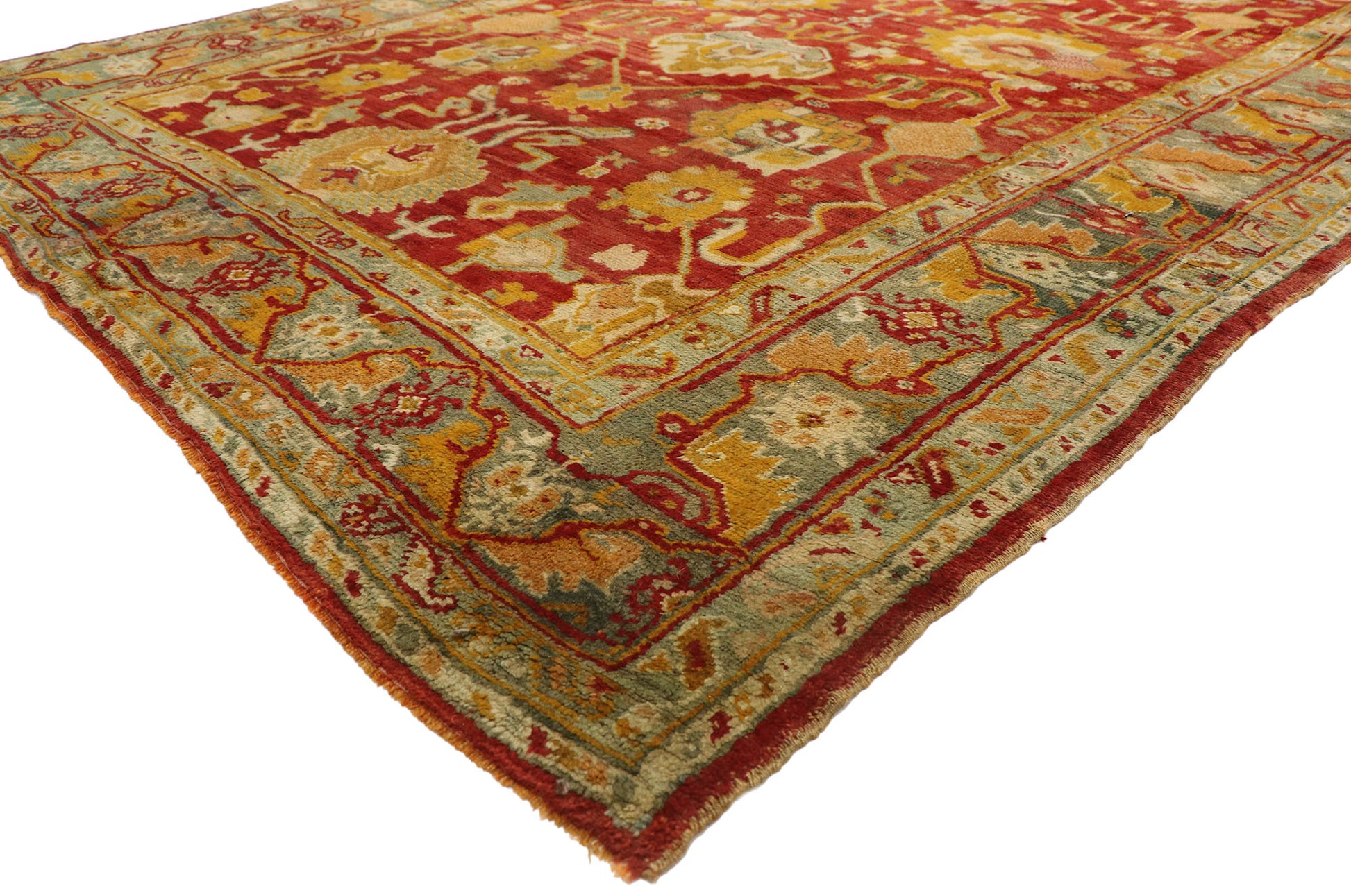 7 x 32 Antique Turkish Oushak Rug 77155