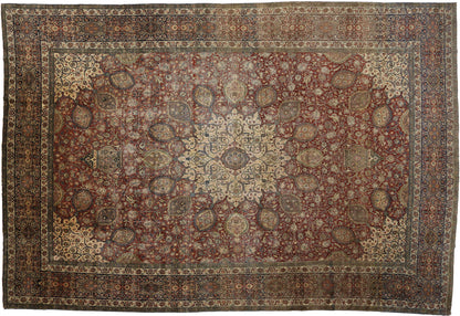 15 x 22 Antique Persian Tabriz Rug 77178