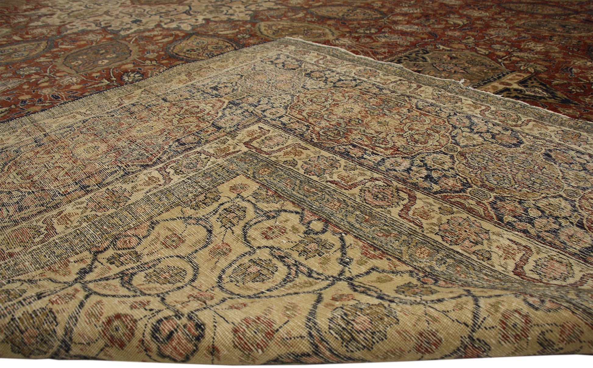 15 x 22 Antique Persian Tabriz Rug 77178