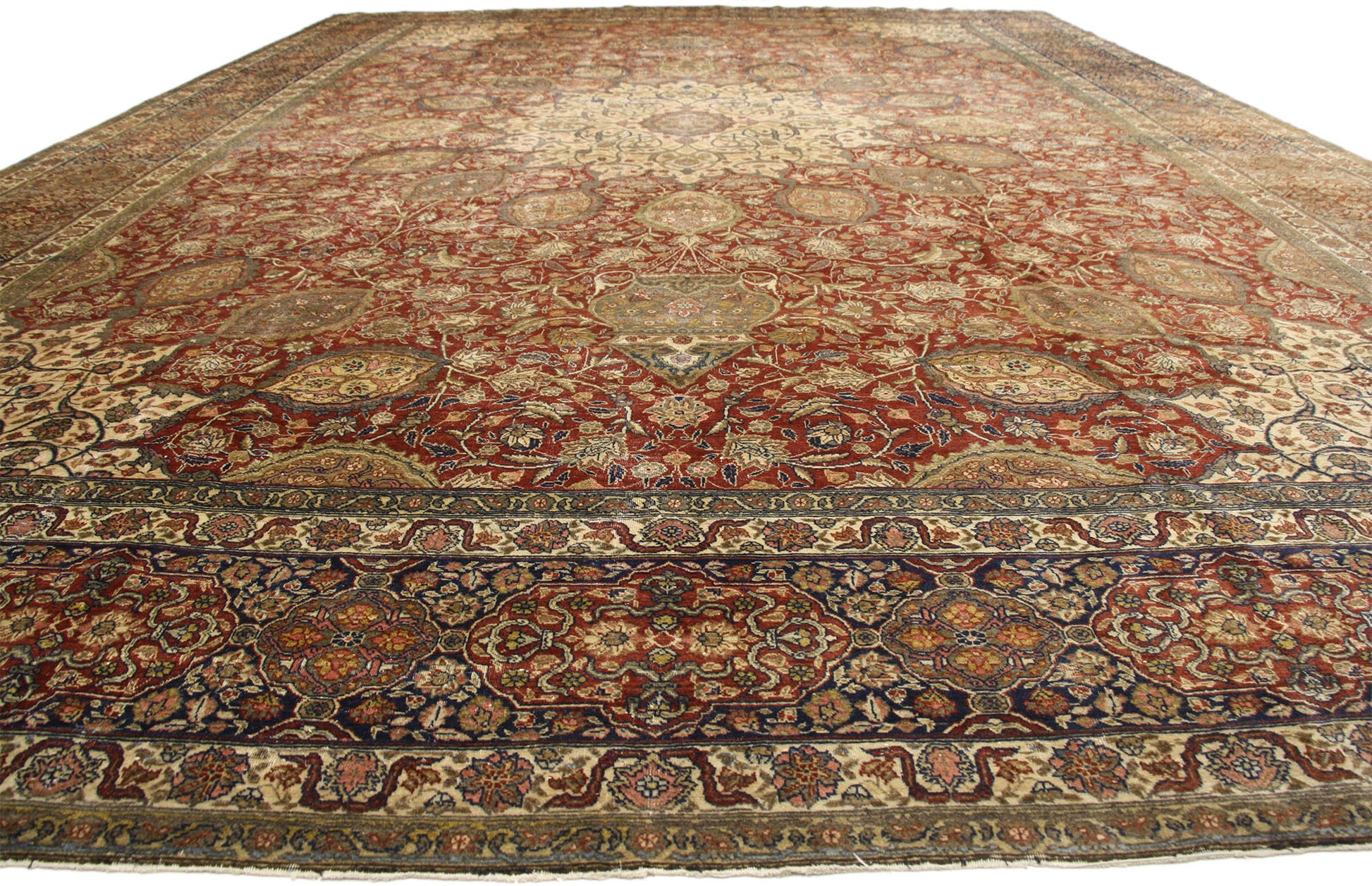 15 x 22 Antique Persian Tabriz Rug 77178