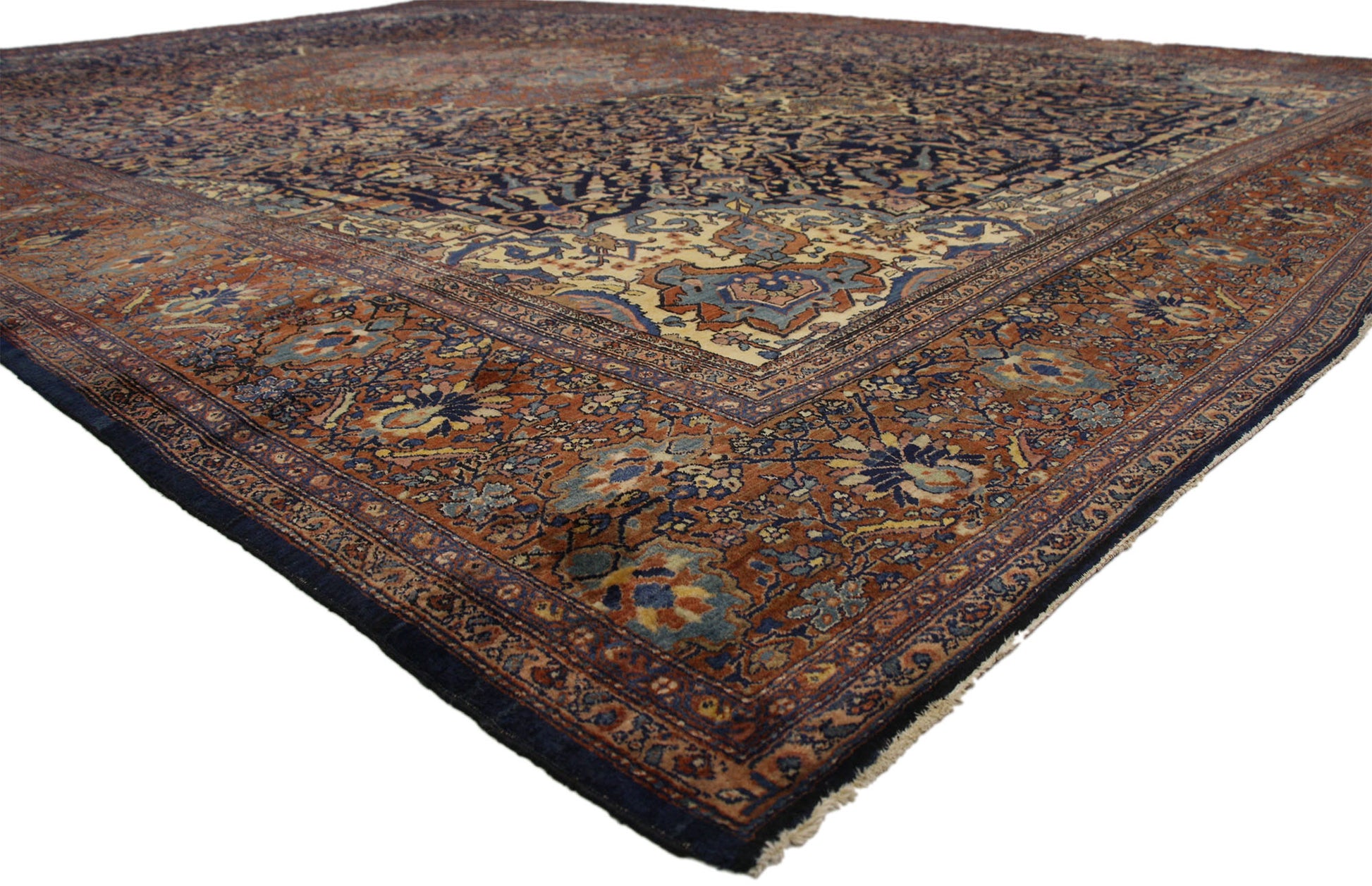 14 x 20 Antique Persian Sarouk Farahan Rug 77179
