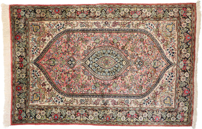 4 x 6 Vintage Persian Silk Qum Rug 77197