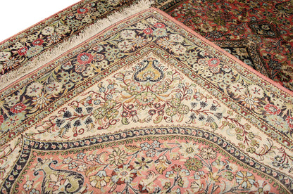 4 x 6 Vintage Persian Silk Qum Rug 77197
