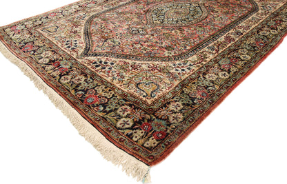 4 x 6 Vintage Persian Silk Qum Rug 77197
