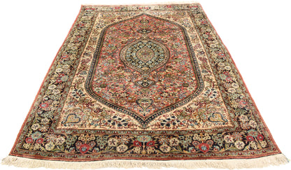 4 x 6 Vintage Persian Silk Qum Rug 77197