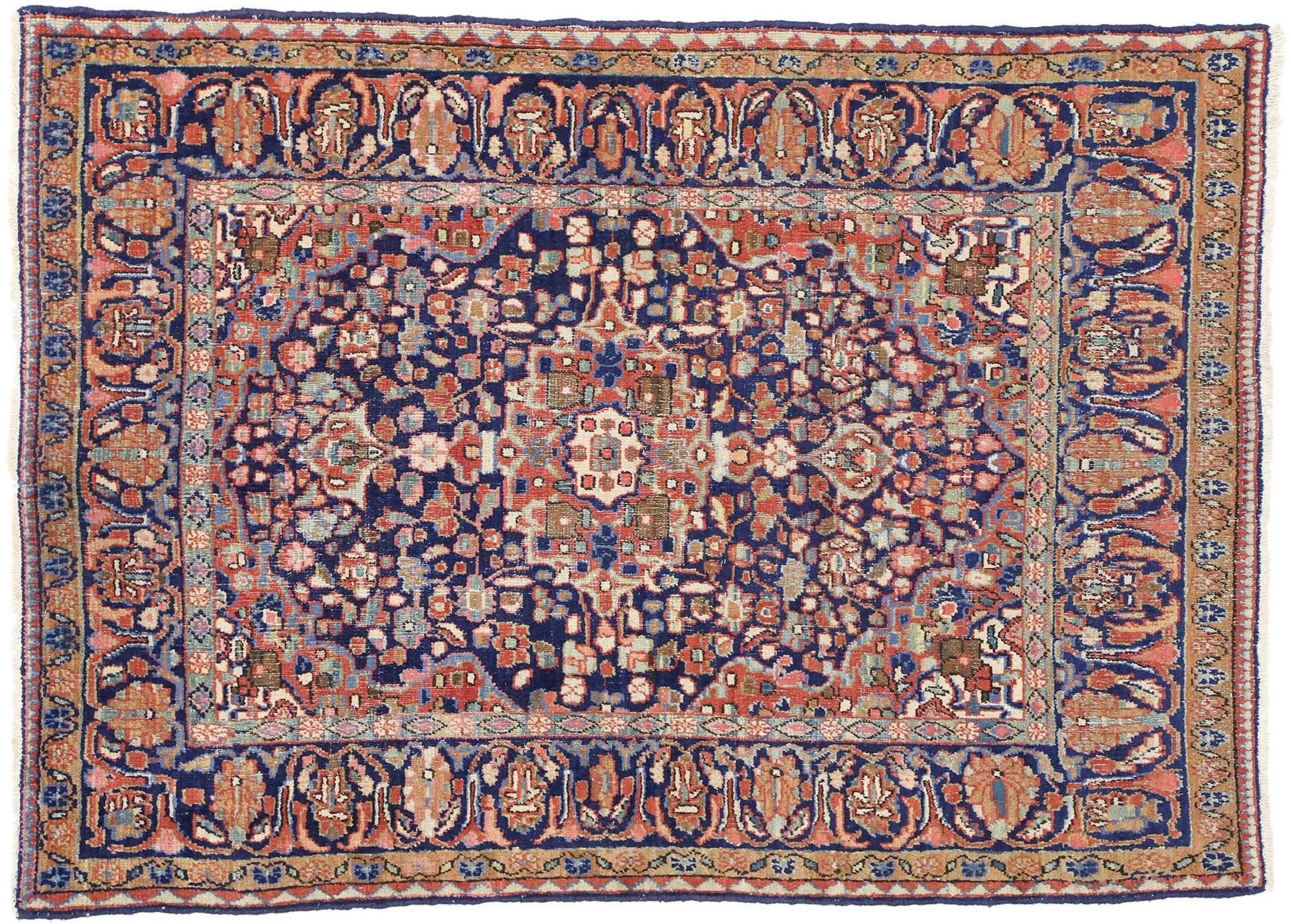 4 x 6 Vintage Persian Mahal Rug 77200