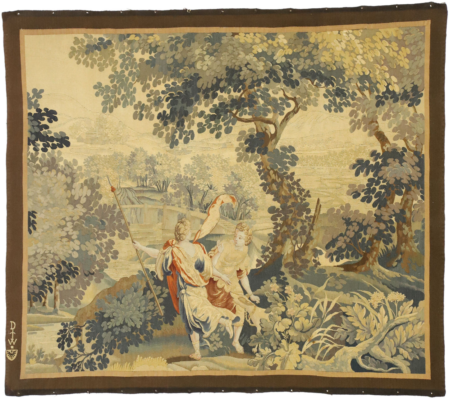 4 x 5 Antique Flemish Mythological Tapestry 77209