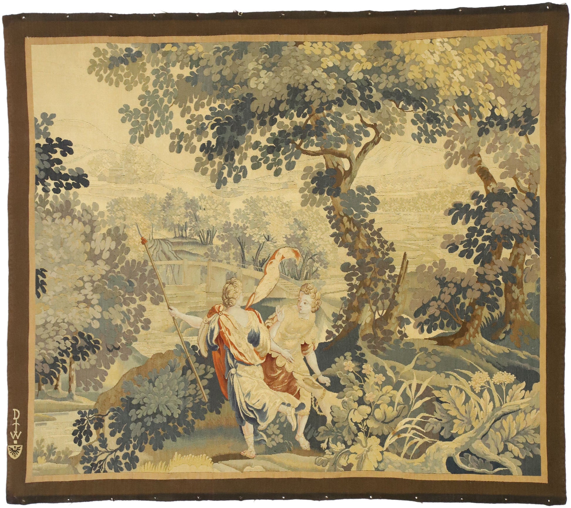4 x 5 Antique Flemish Mythological Tapestry 77209