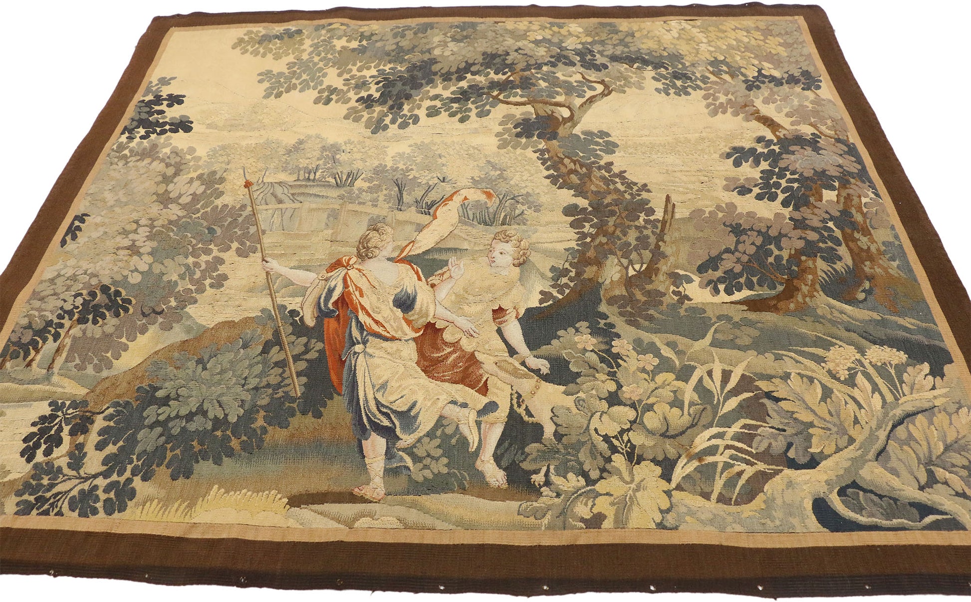4 x 5 Antique Flemish Mythological Tapestry 77209