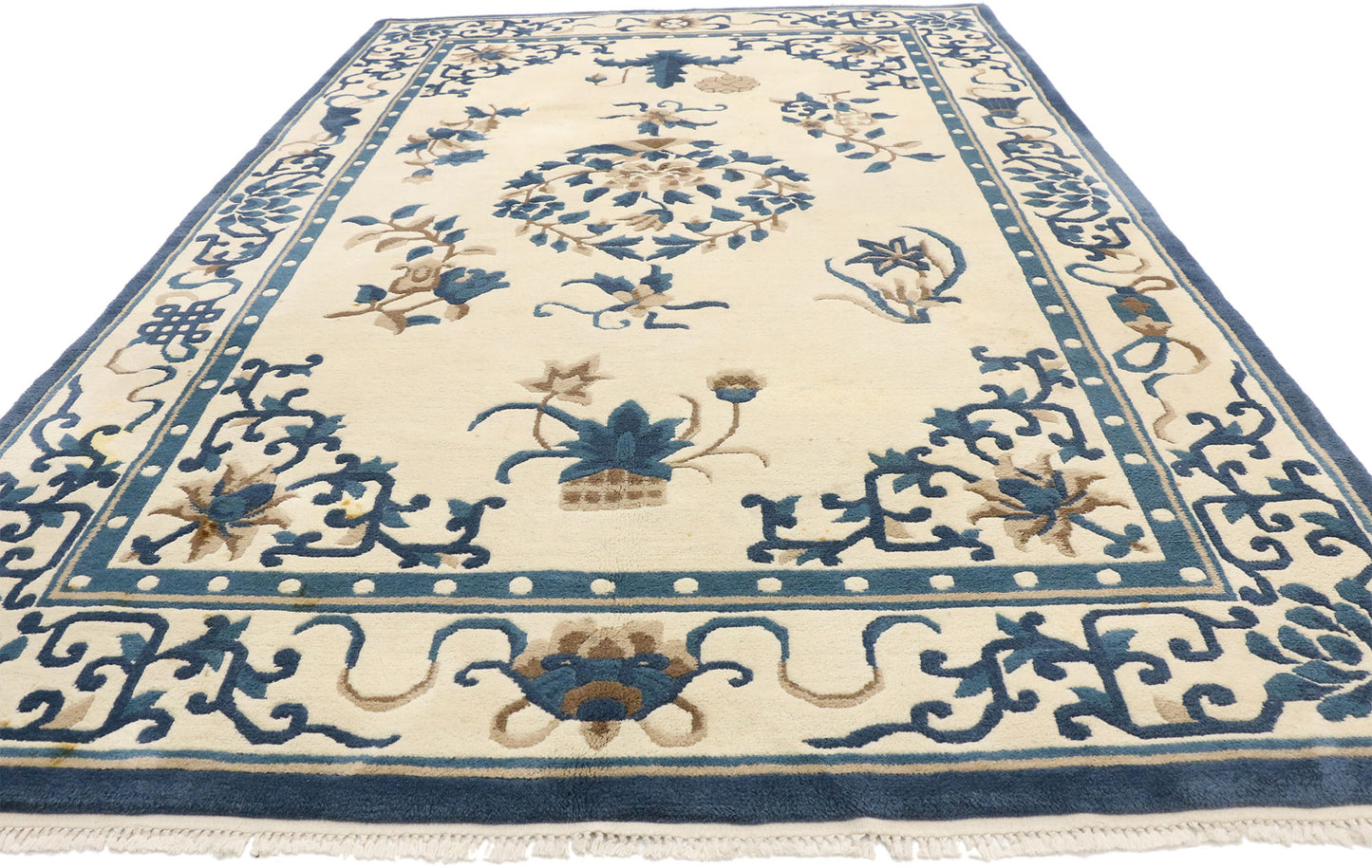 6 x 9 Vintage Chinese Peking Indian Rug 77211