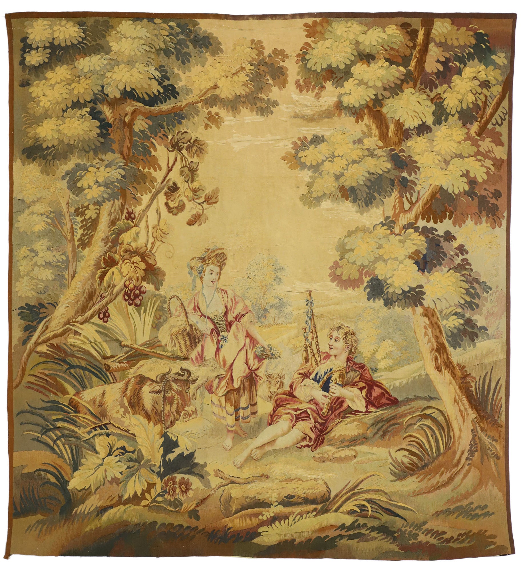 6 x 7 Antique French Tapestry 77221