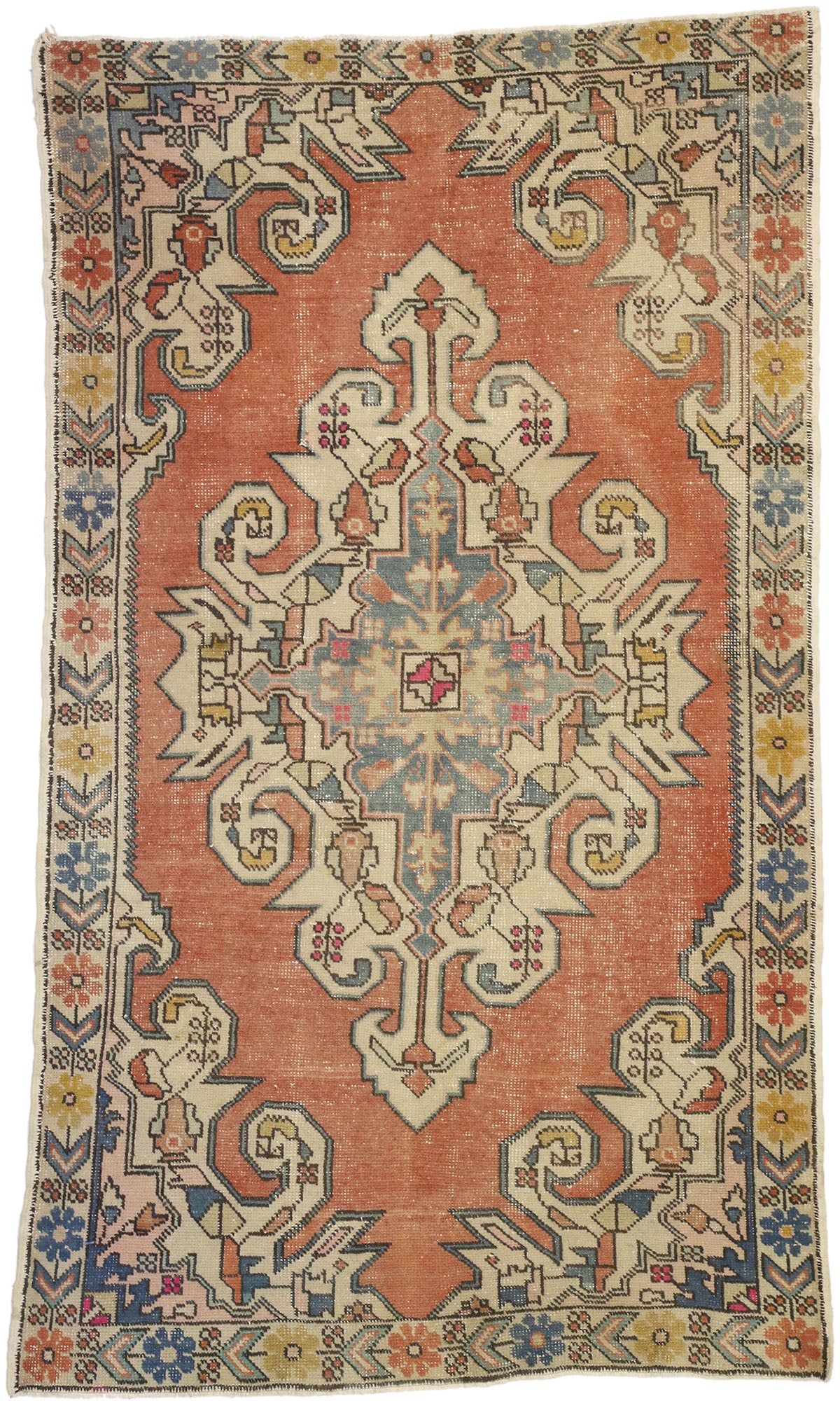 4 x 8 Vintage Turkish Oushak Rug 77222