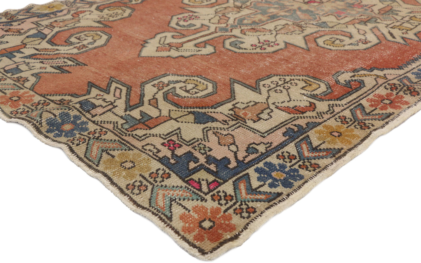 4 x 8 Vintage Turkish Oushak Rug 77222