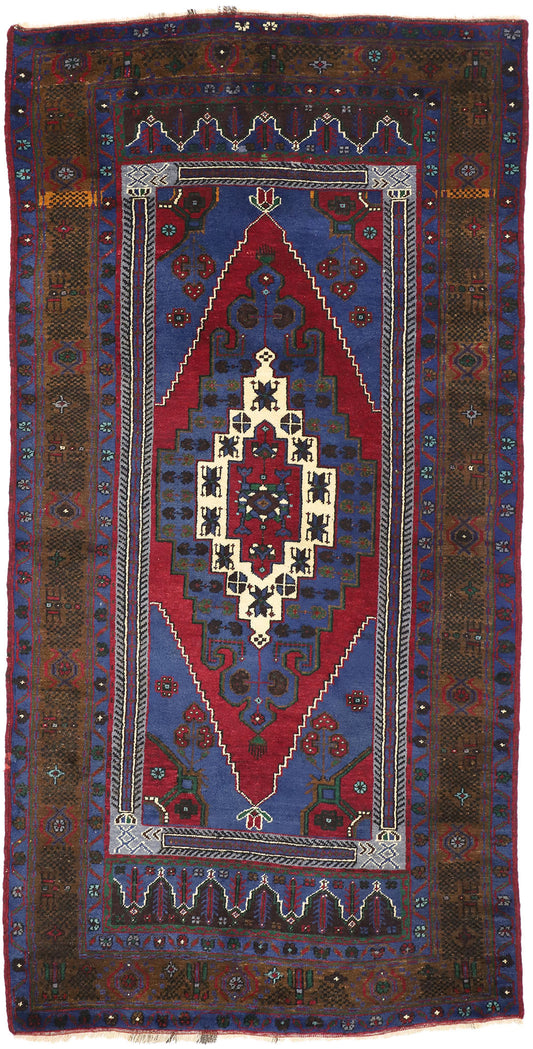 5 x 10 Vintage Turkish Oushak Rug 77226