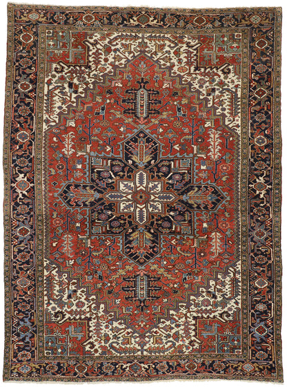 9 x 12 Antique Persian Heriz Rug 77228