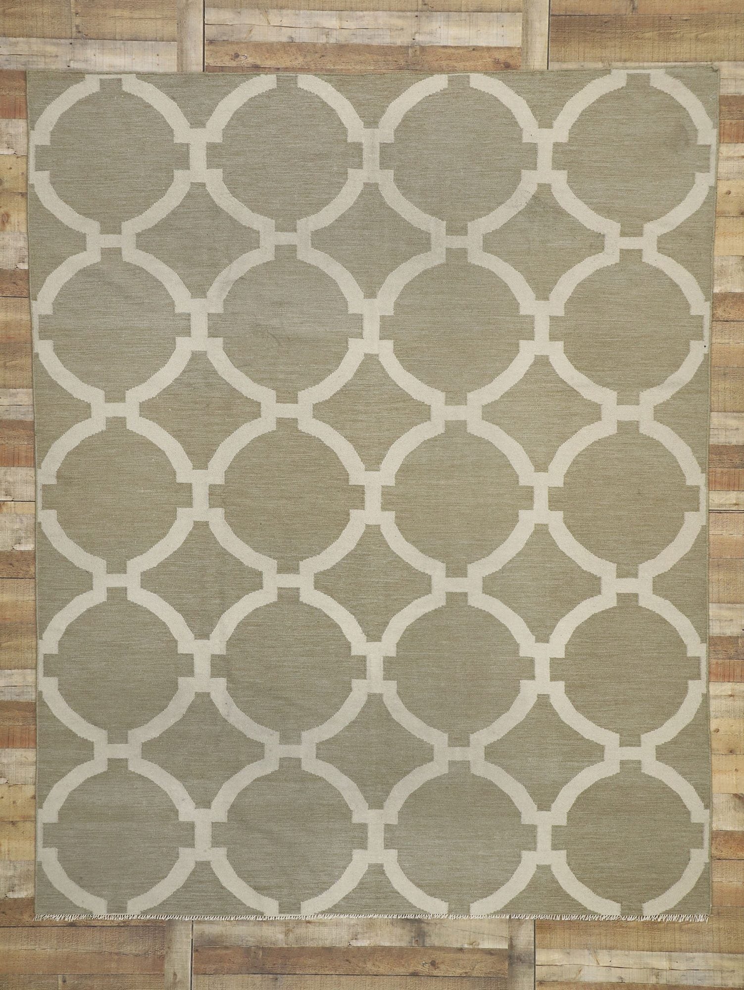 8 x 10 Transitional Trellis Kilim Rug 77229