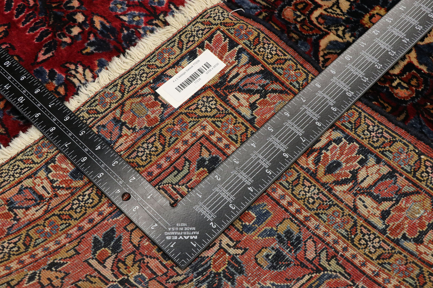 4 x 5 Antique Persian Sarouk Rug 77235