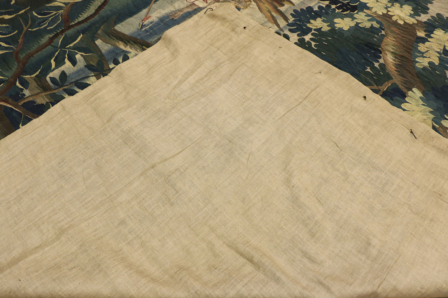 7 x 15 Antique French Verdure Tapestry 77237