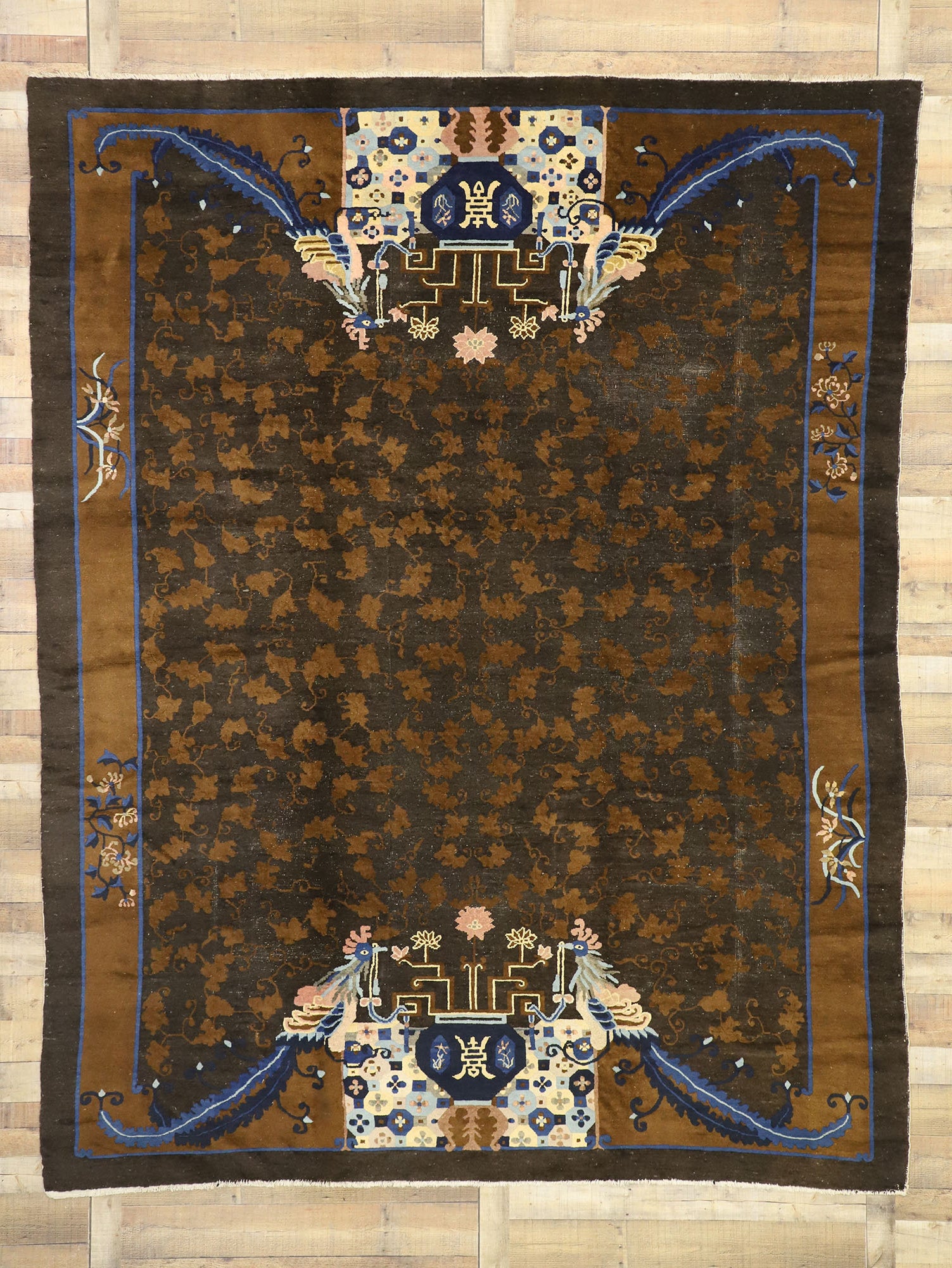 9 x 11 Antique Chinese Peking Rug 77239