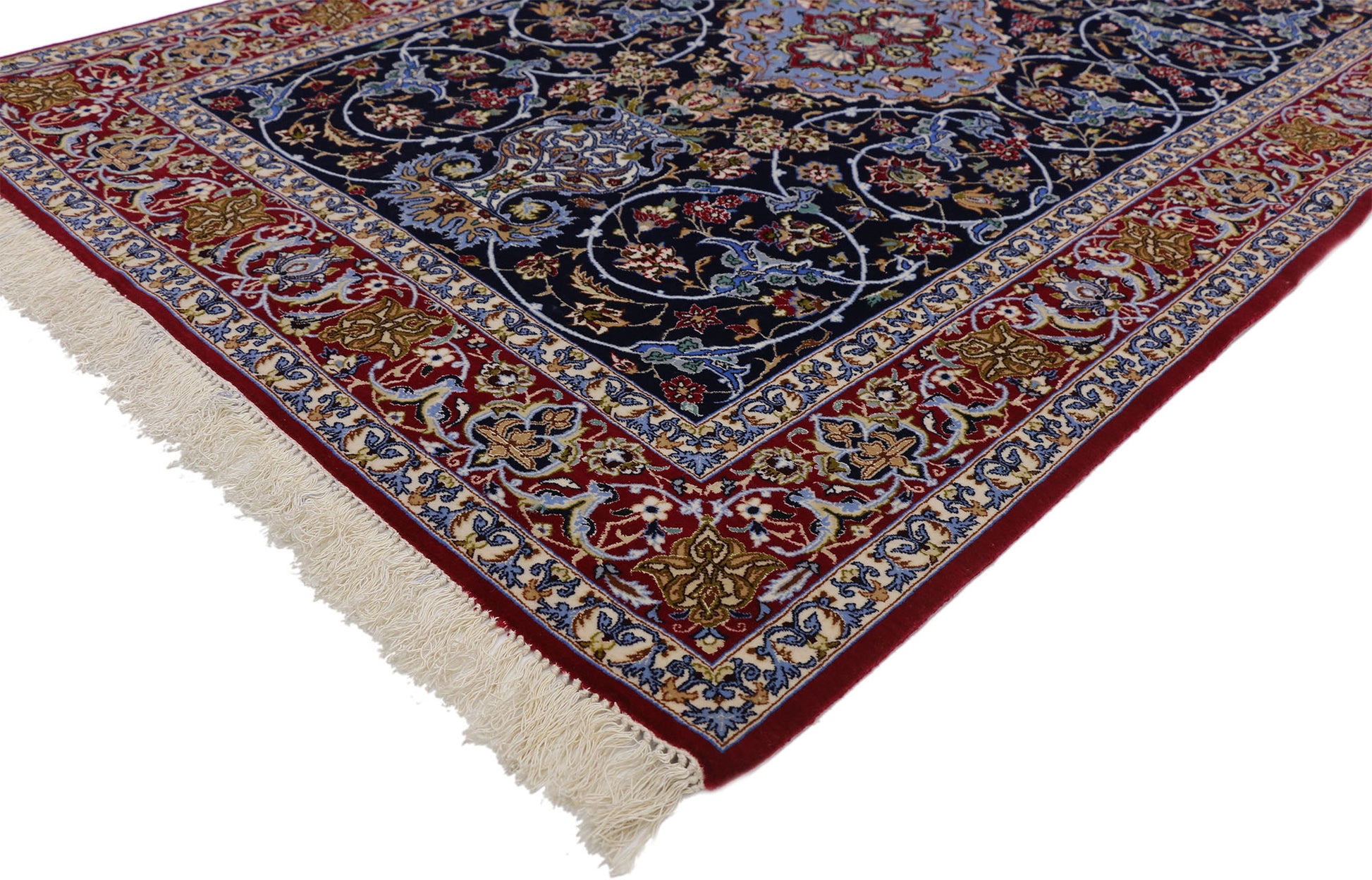 4 x 6 Vintage Isfahan Rug 77253